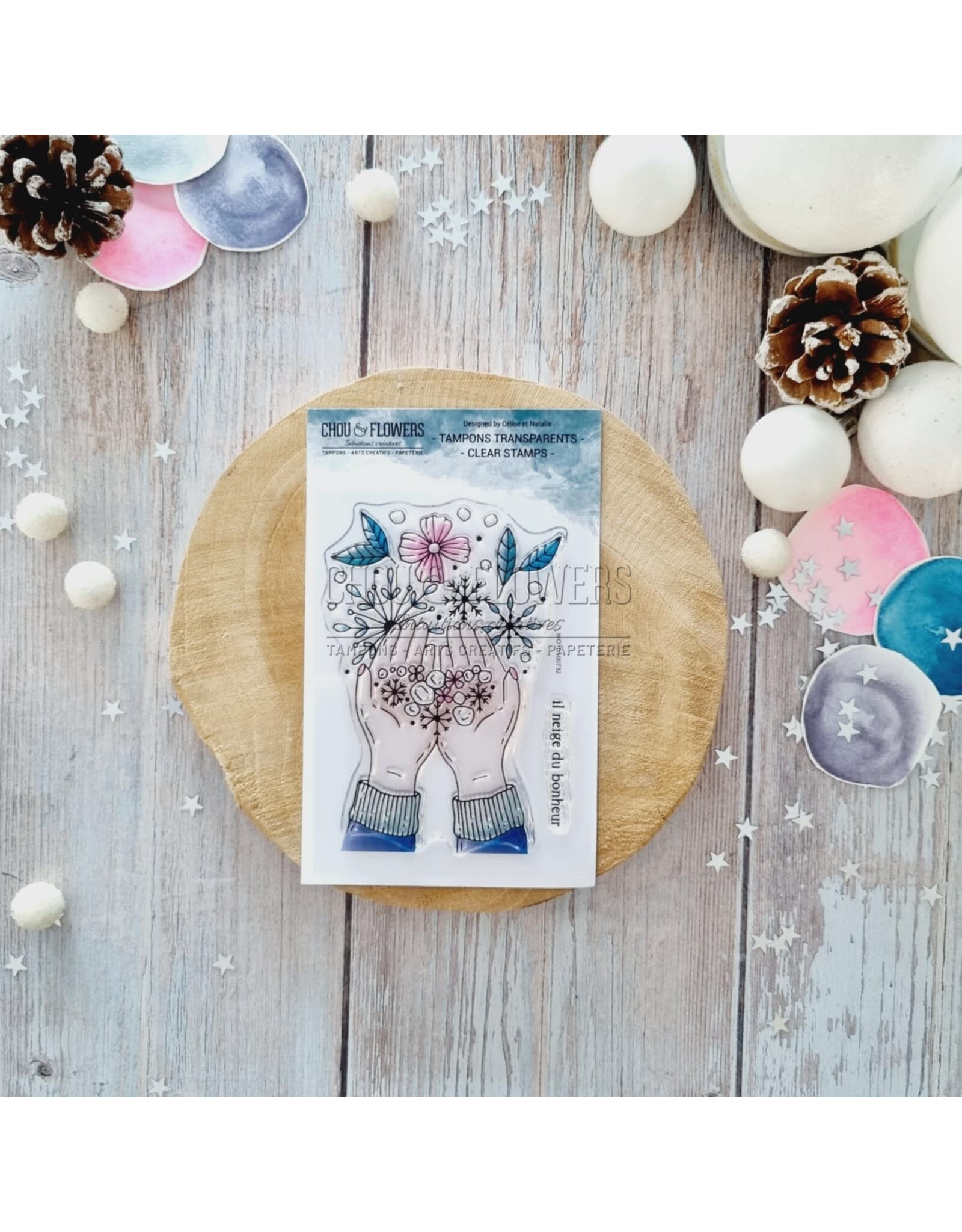 CHOU & FLOWERS CHOU & FLOWERS COLLECTION ALTITUDE MAINS ENNEIGEES A7 CLEAR STAMP SET