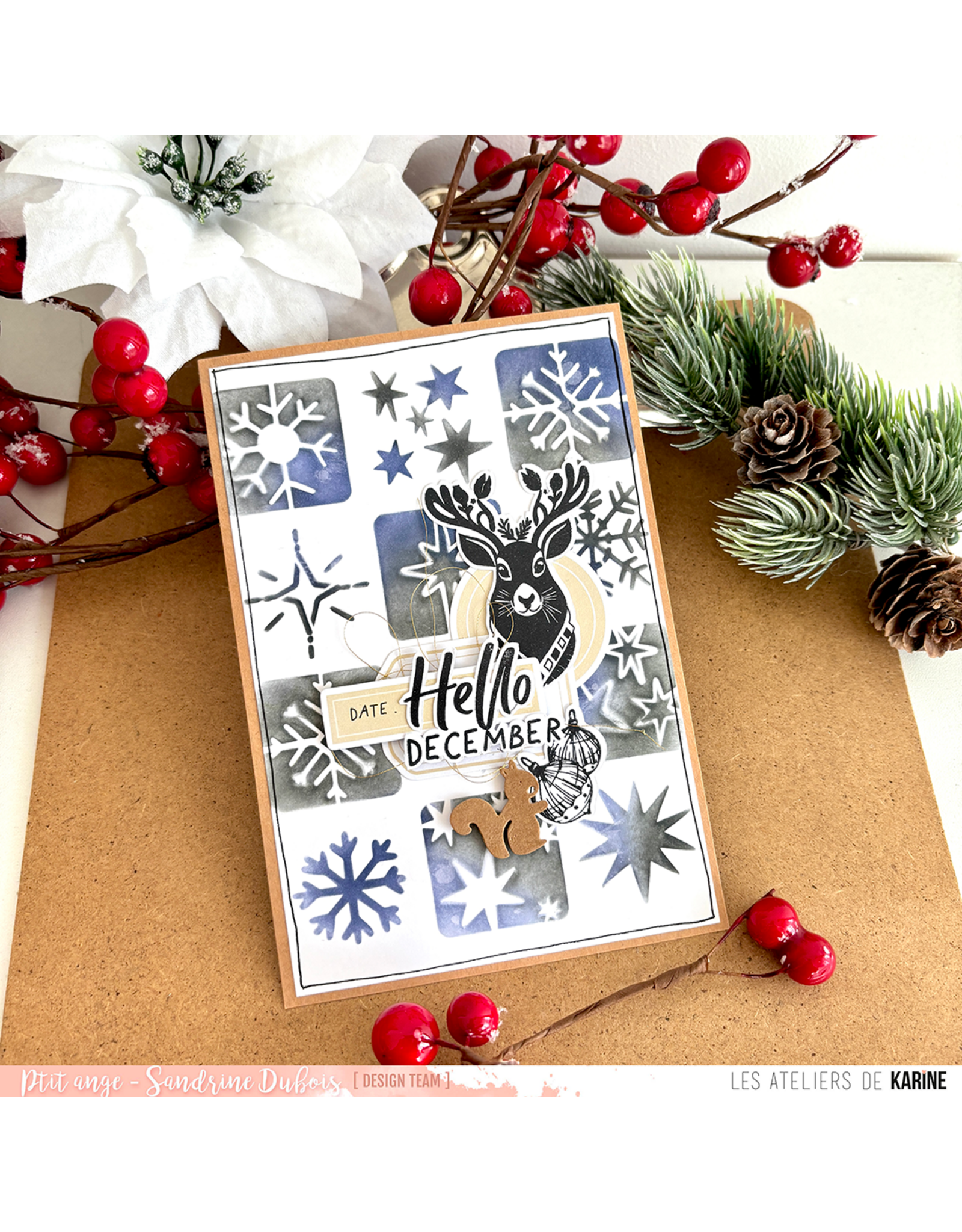 LES ATELIERS DE KARINE LES ATELIERS DE KARINE CARNET ENCHANTÉ TRADITIONS DES FÊTES CLEAR STAMP SET