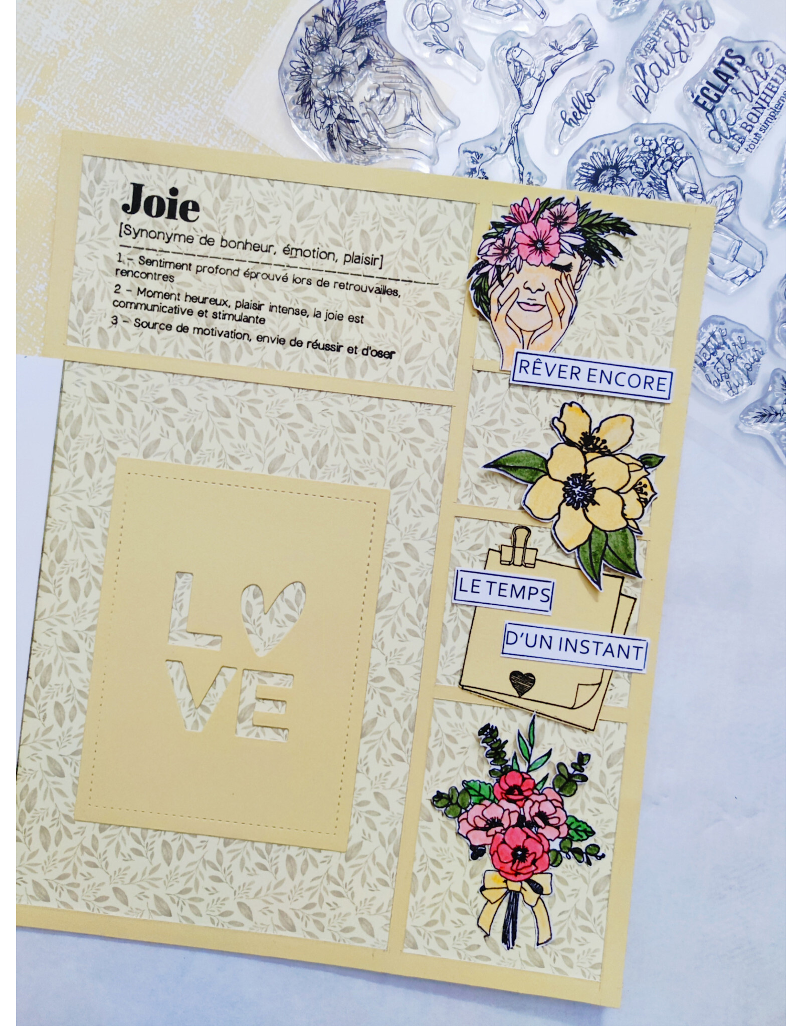 LES ATELIERS DE KARINE LES ATELIERS DE KARINE MIMOSA FOREVER DEFINITIONS PRINTEMPS CLEAR STAMP SET