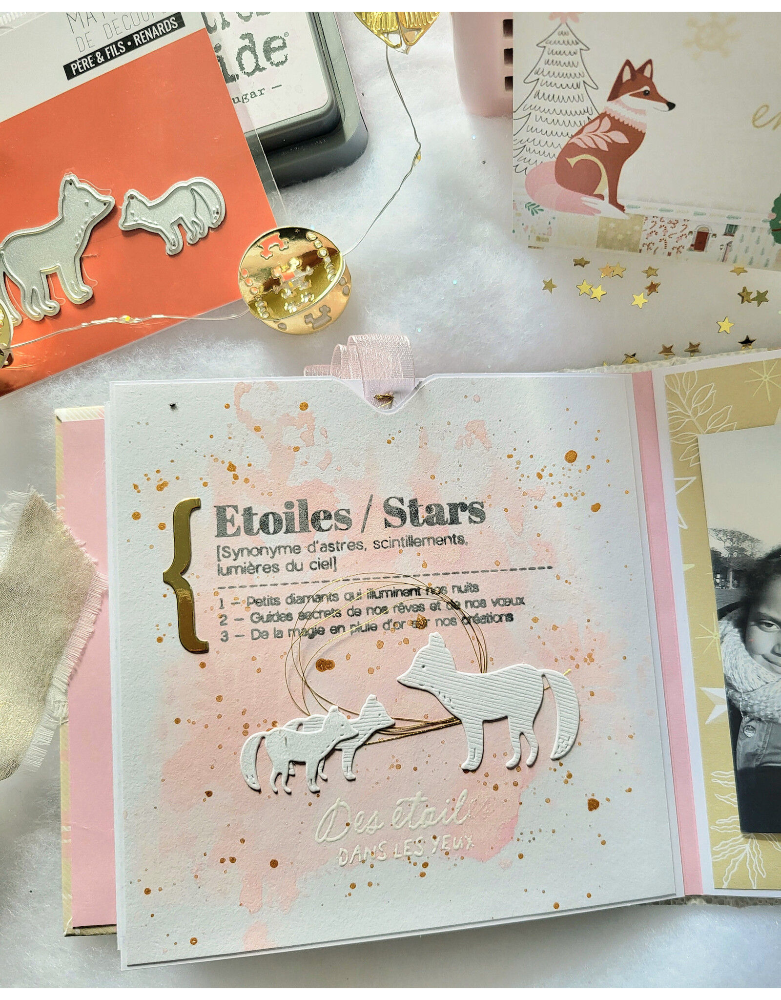 LES ATELIERS DE KARINE LES ATELIERS DE KARINE CARNET ENCHANTÉ PÈRE & FILS RENARDS DIE SET