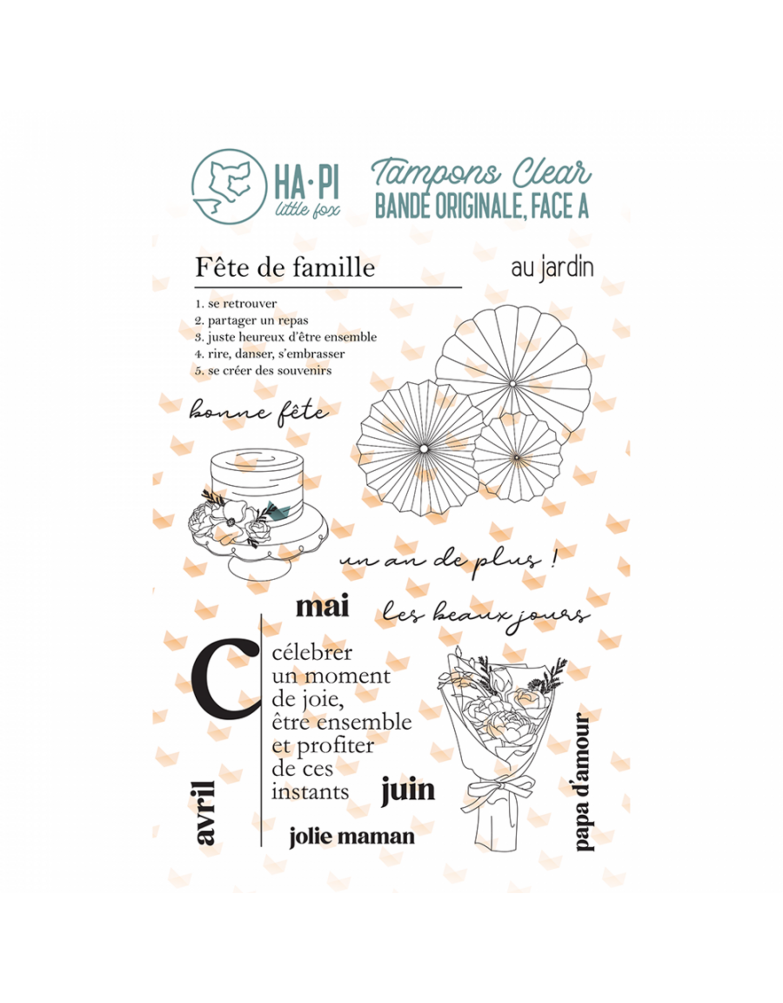 HA-PI LITTLE FOX HA-PI LITTLE FOX LES BEAUX JOURS CLEAR STAMP SET