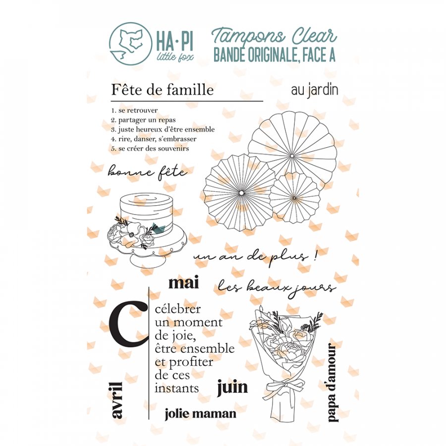 HA-PI LITTLE FOX HA-PI LITTLE FOX LES BEAUX JOURS CLEAR STAMP SET