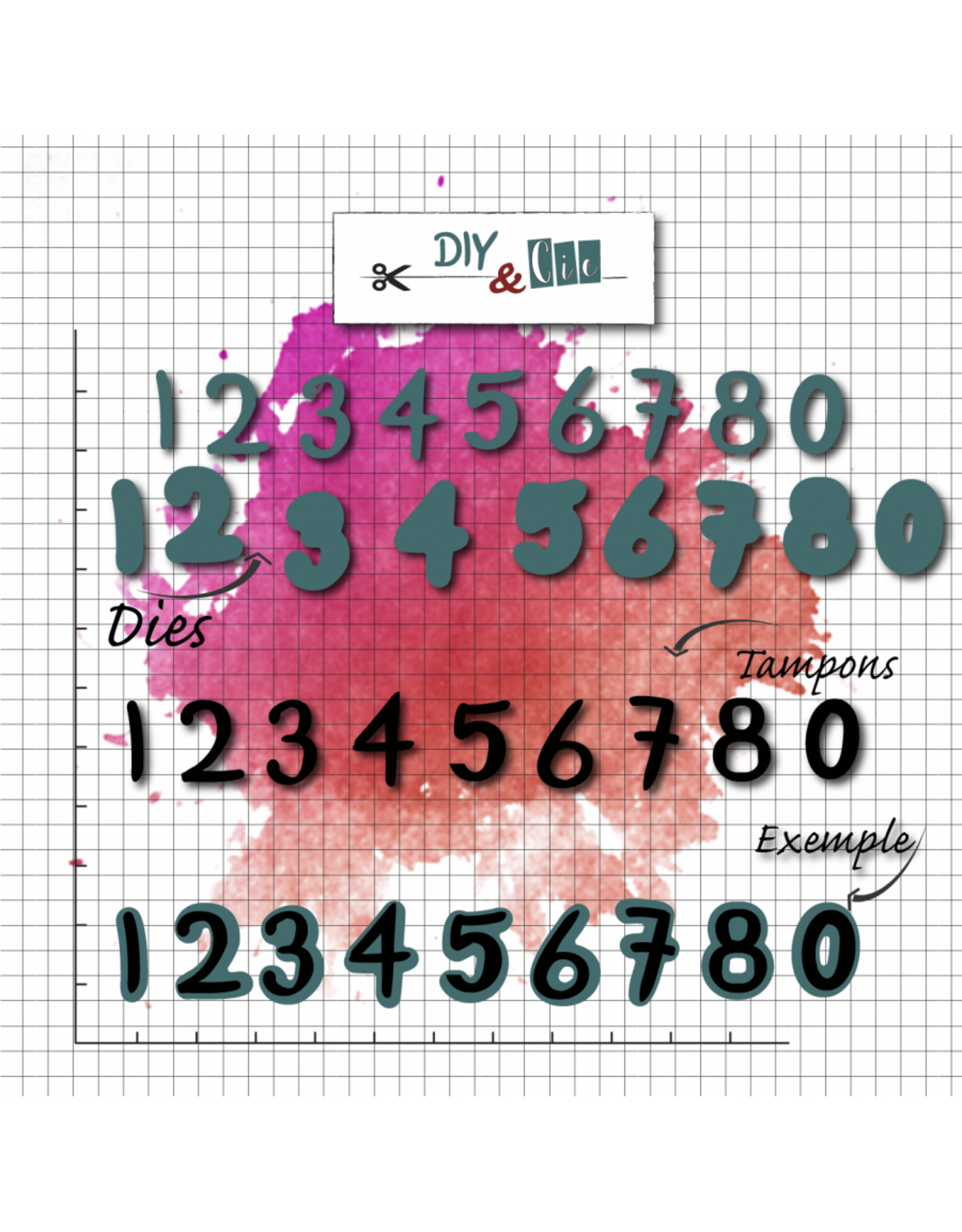 DIY & CIE DIY & CIE DUO CHIFFRES STAMP AND DIE SET