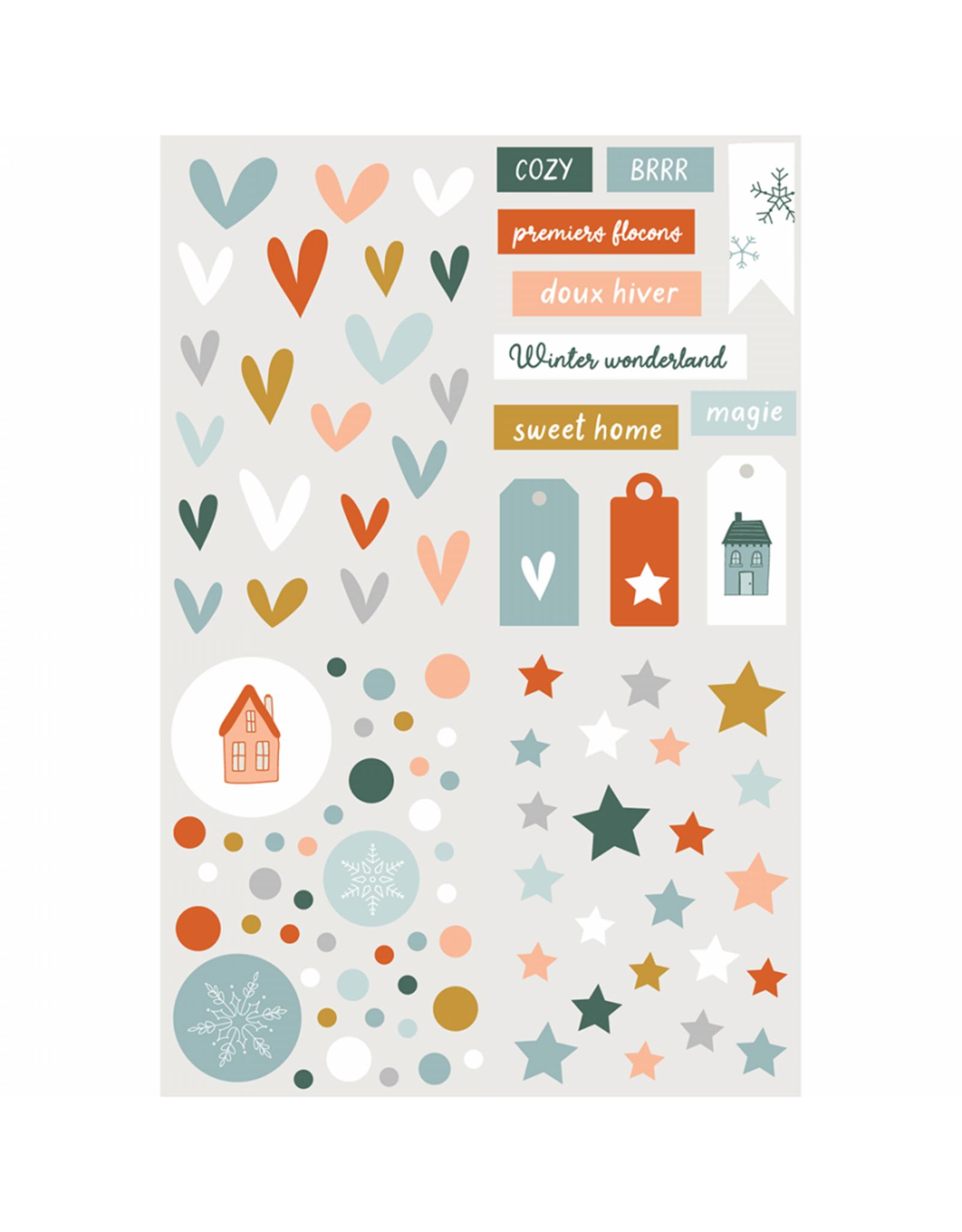 HA-PI LITTLE FOX HA-PI LITTLE FOX COLLECTION ETOILE DES NEIGES 3D PUFFY STICKERS