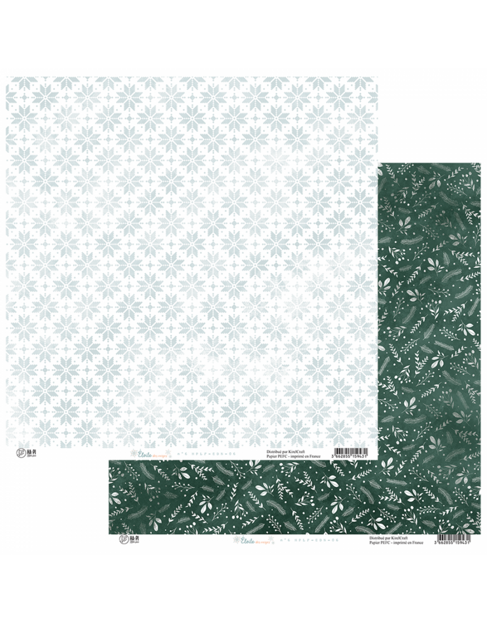 HA-PI LITTLE FOX HA-PI LITTLE FOX ETOILE DES NEIGES #6 12x12 CARDSTOCK