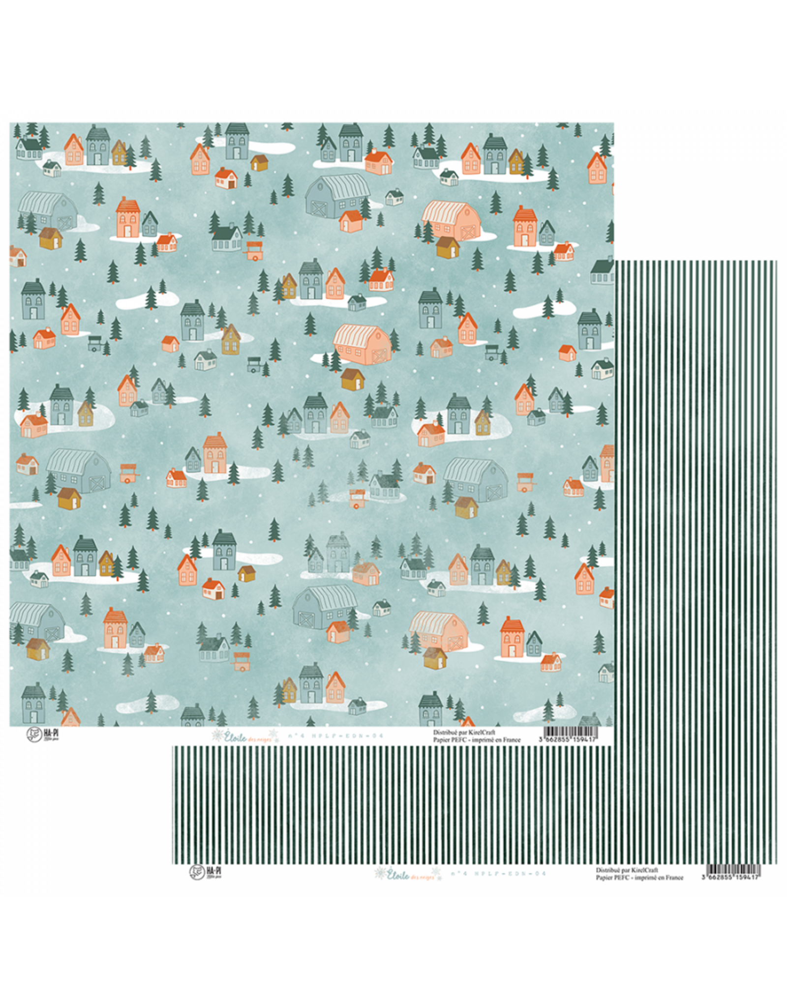 HA-PI LITTLE FOX HA-PI LITTLE FOX ETOILE DES NEIGES #4 12x12 CARDSTOCK