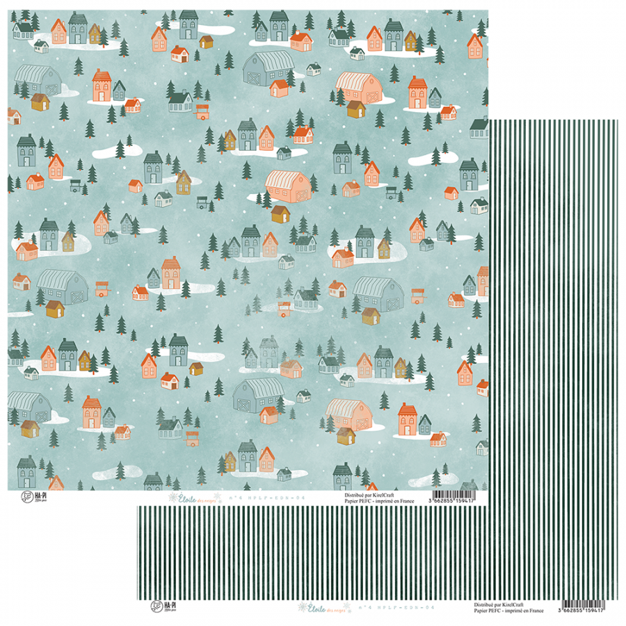 HA-PI LITTLE FOX HA-PI LITTLE FOX ETOILE DES NEIGES #4 12x12 CARDSTOCK