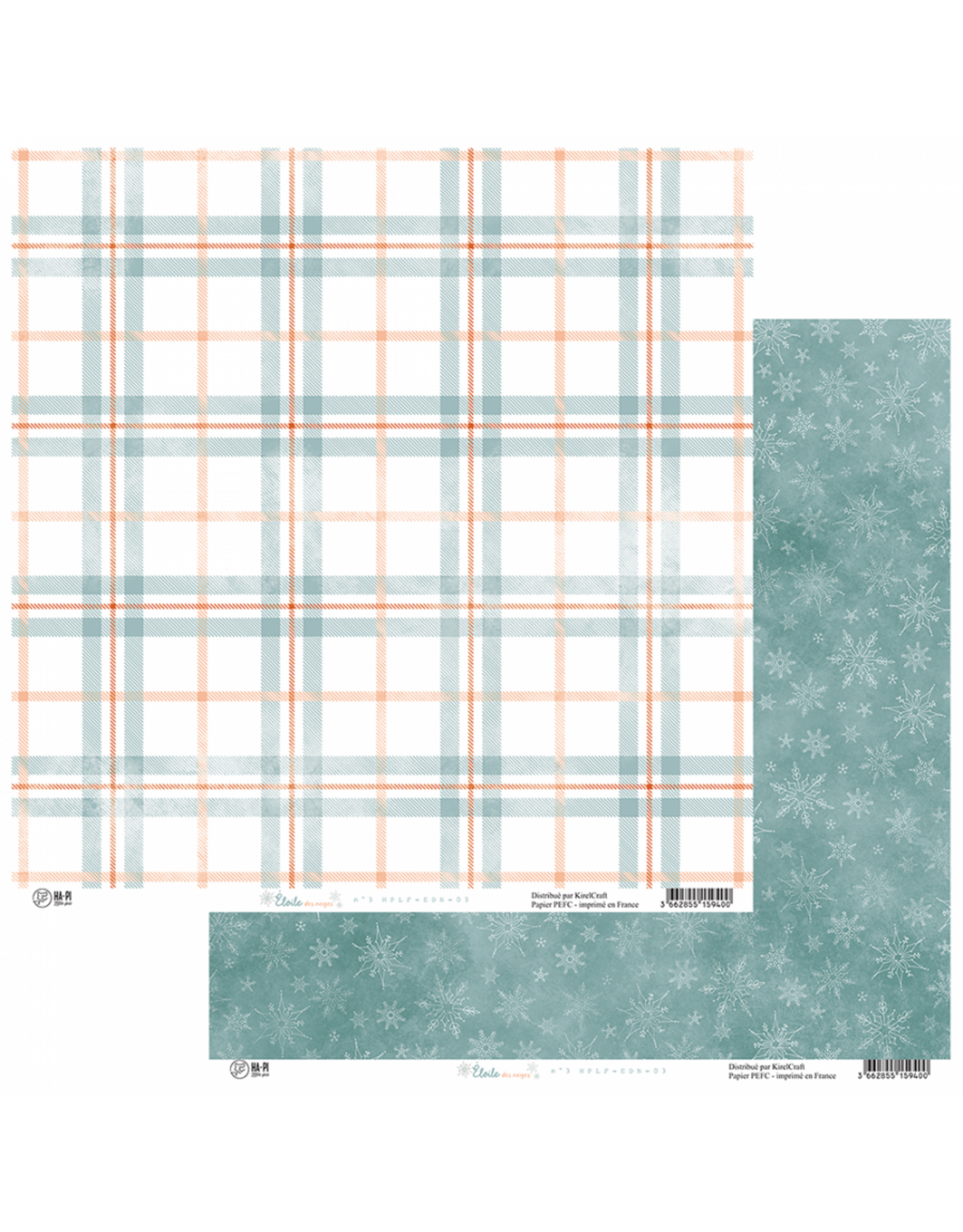 HA-PI LITTLE FOX HA-PI LITTLE FOX ETOILE DES NEIGES #3 12x12 CARDSTOCK