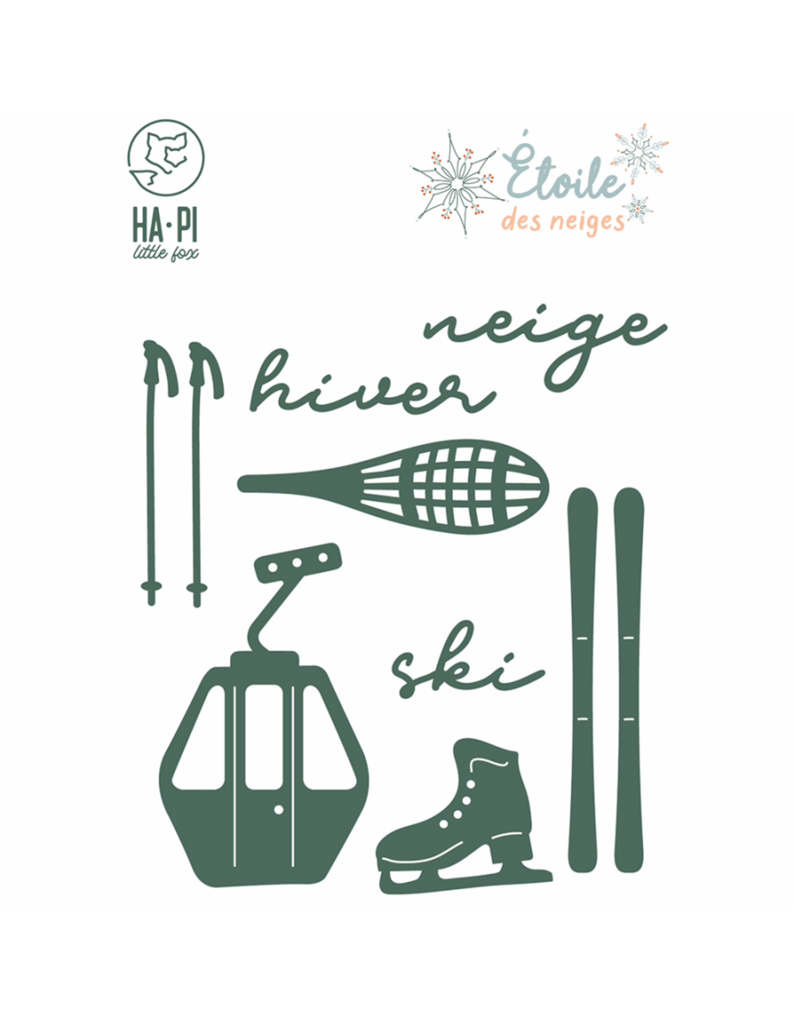 HA-PI LITTLE FOX HA-PI LITTLE FOX COLLECTION ETOILE DES NEIGES SPORTS D'HIVER DIE SET