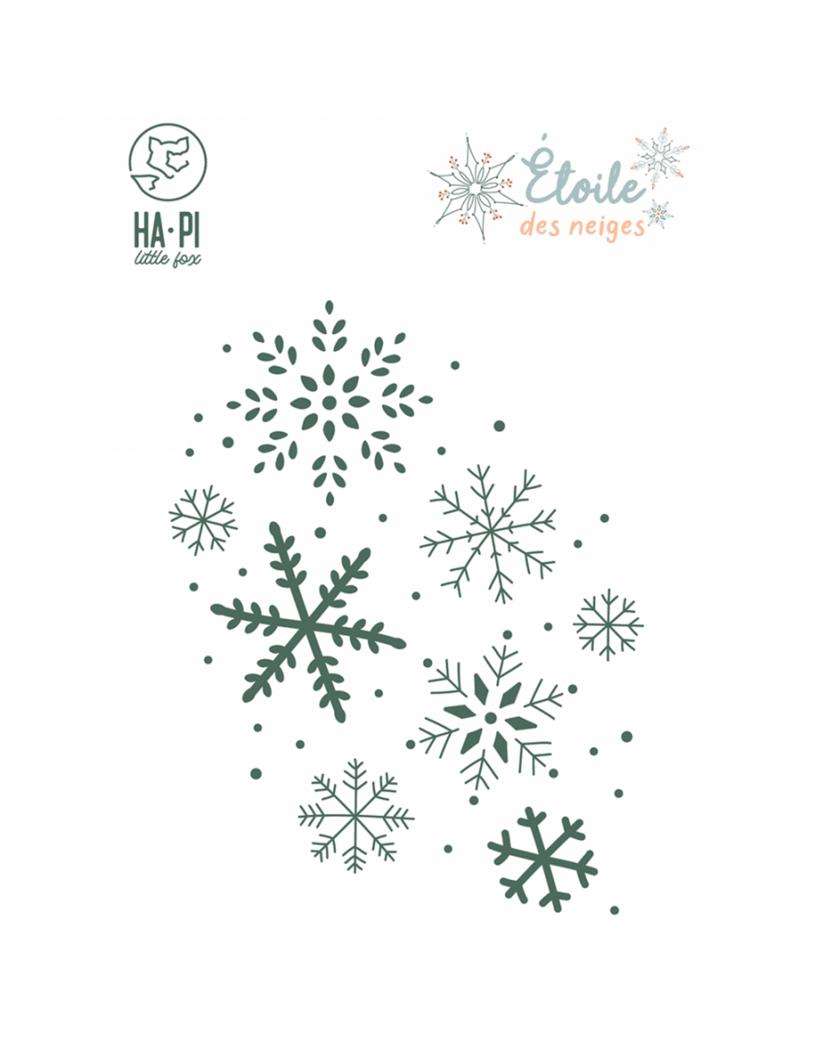 HA-PI LITTLE FOX HA-PI LITTLE FOX COLLECTION ETOILE DES NEIGES FOND FLOCONS DIE