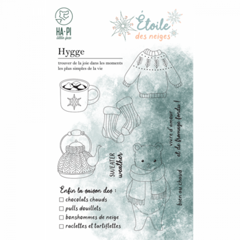 HA-PI LITTLE FOX HA-PI LITTLE FOX COLLECTION ETOILE DES NEIGES HYGGE CLEAR STAMP SET