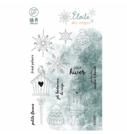 HA-PI LITTLE FOX HA-PI LITTLE FOX COLLECTION ETOILE DES NEIGES COPAINS D'HIVER CLEAR STAMP SET