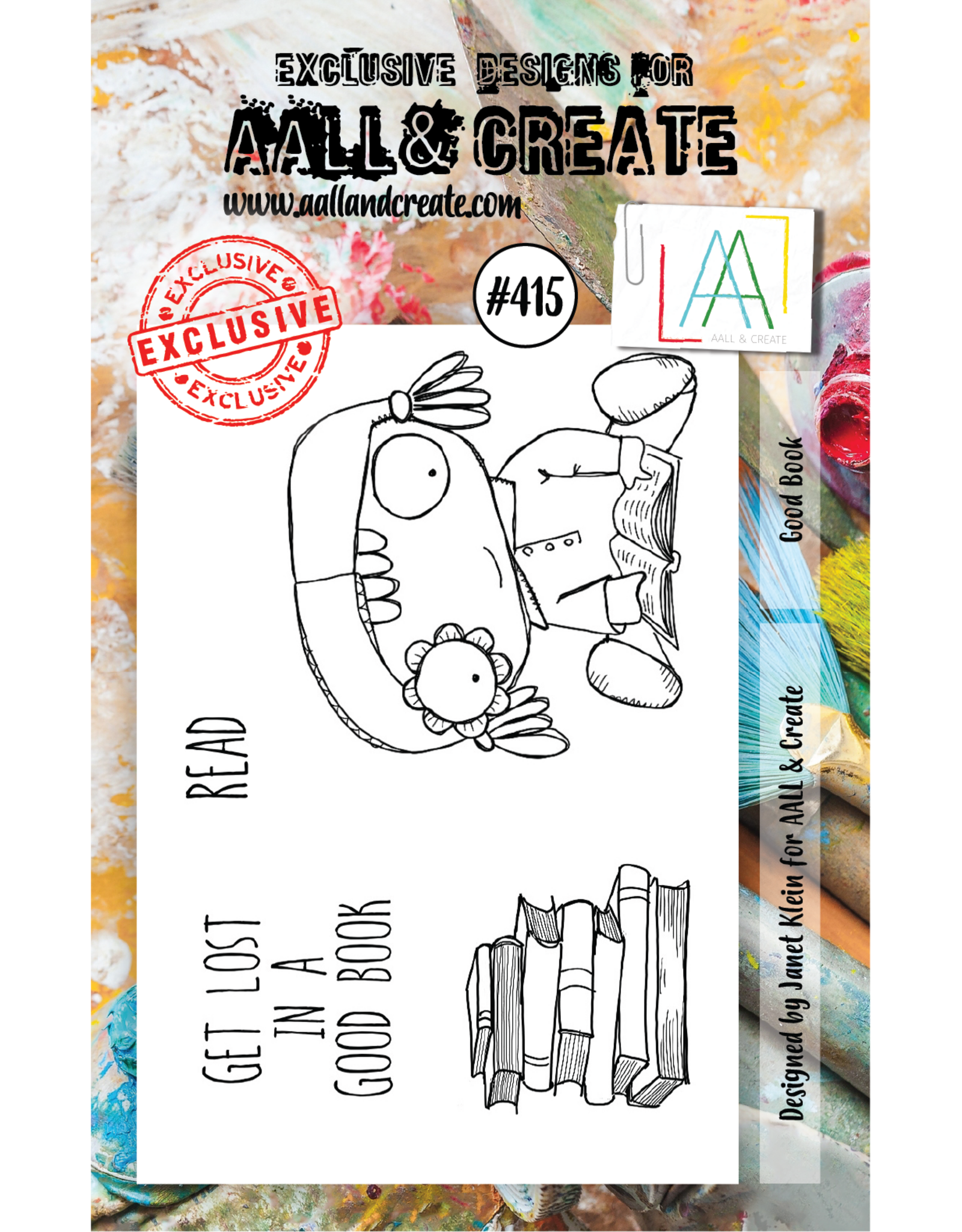 AALL & CREATE AALL & CREATE JANET KLEIN #415 GOOD BOOK A7 ACRYLIC STAMP SET