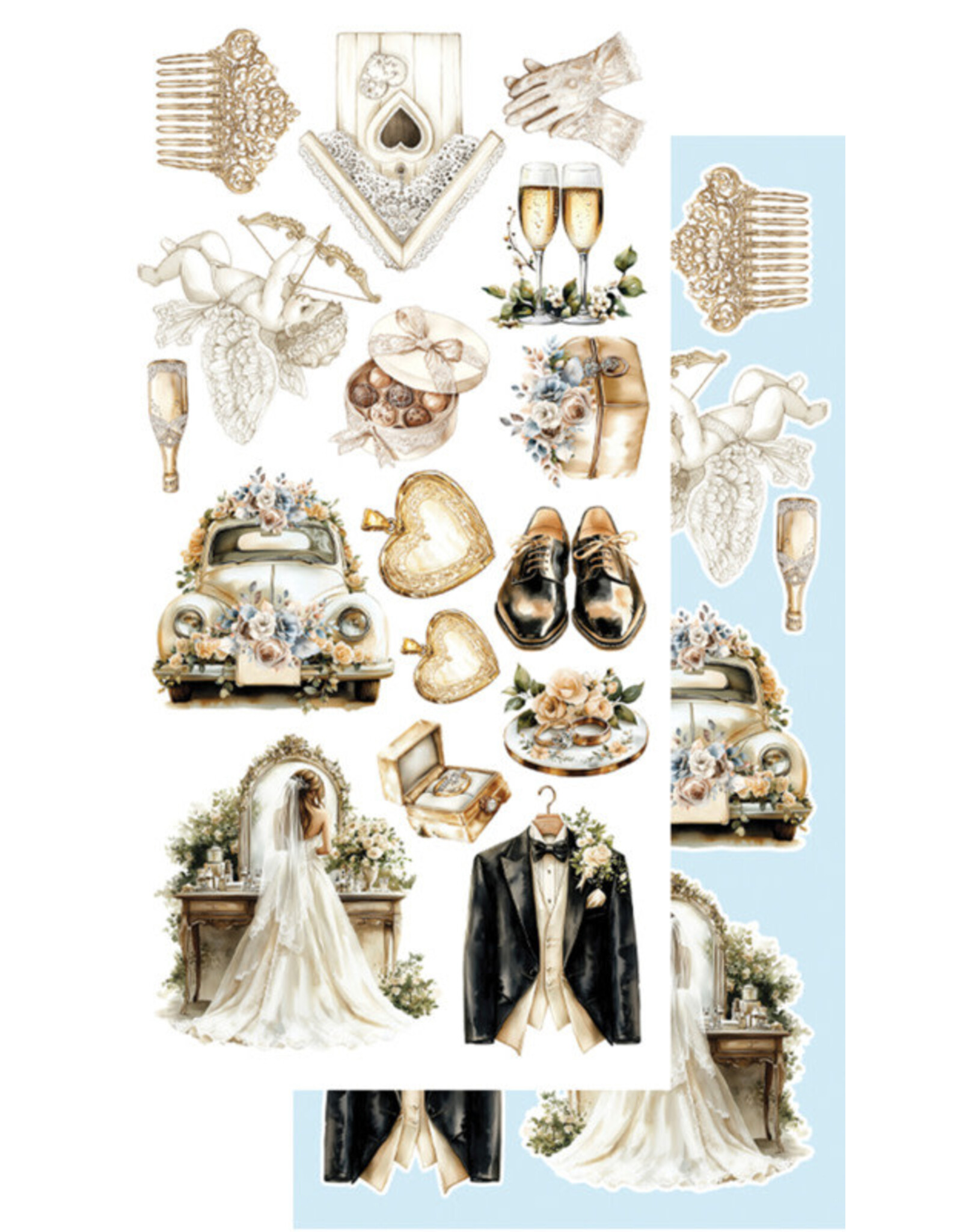 ALCHEMY OF ART ALCHEMY OF ART IN SHADES OF BLUE 6x12 EXTRAS DIE-CUTS