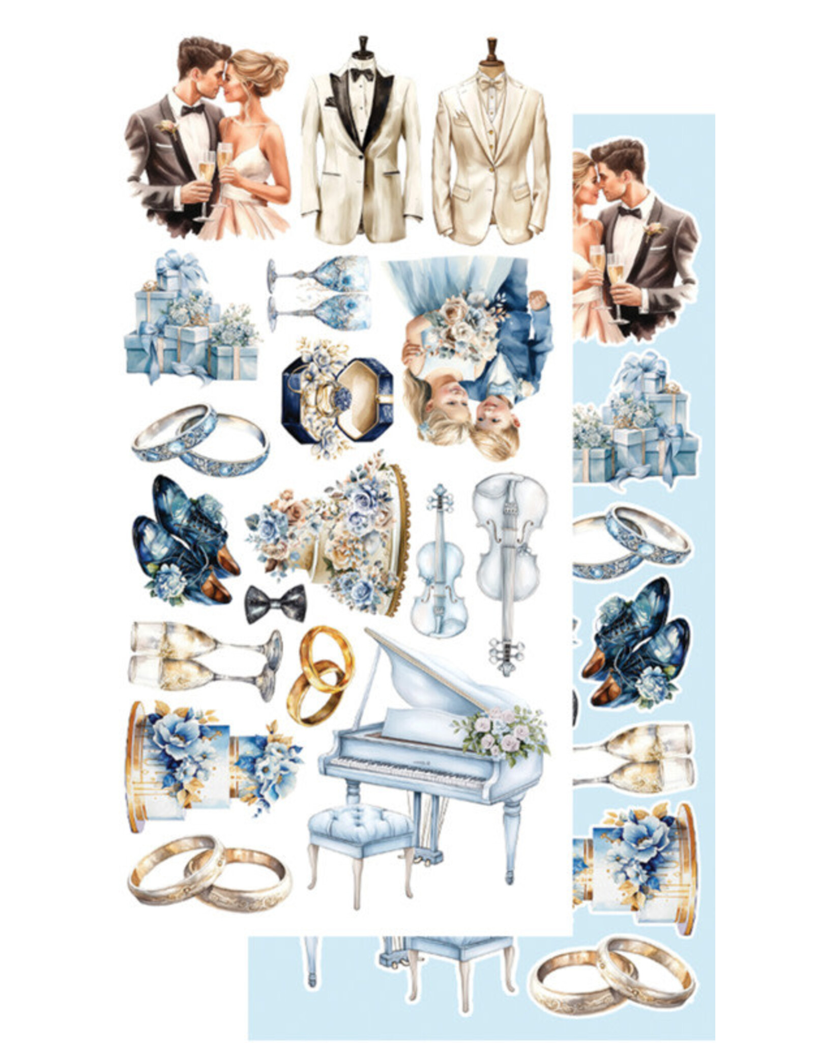 ALCHEMY OF ART ALCHEMY OF ART IN SHADES OF BLUE 6x12 EXTRAS DIE-CUTS
