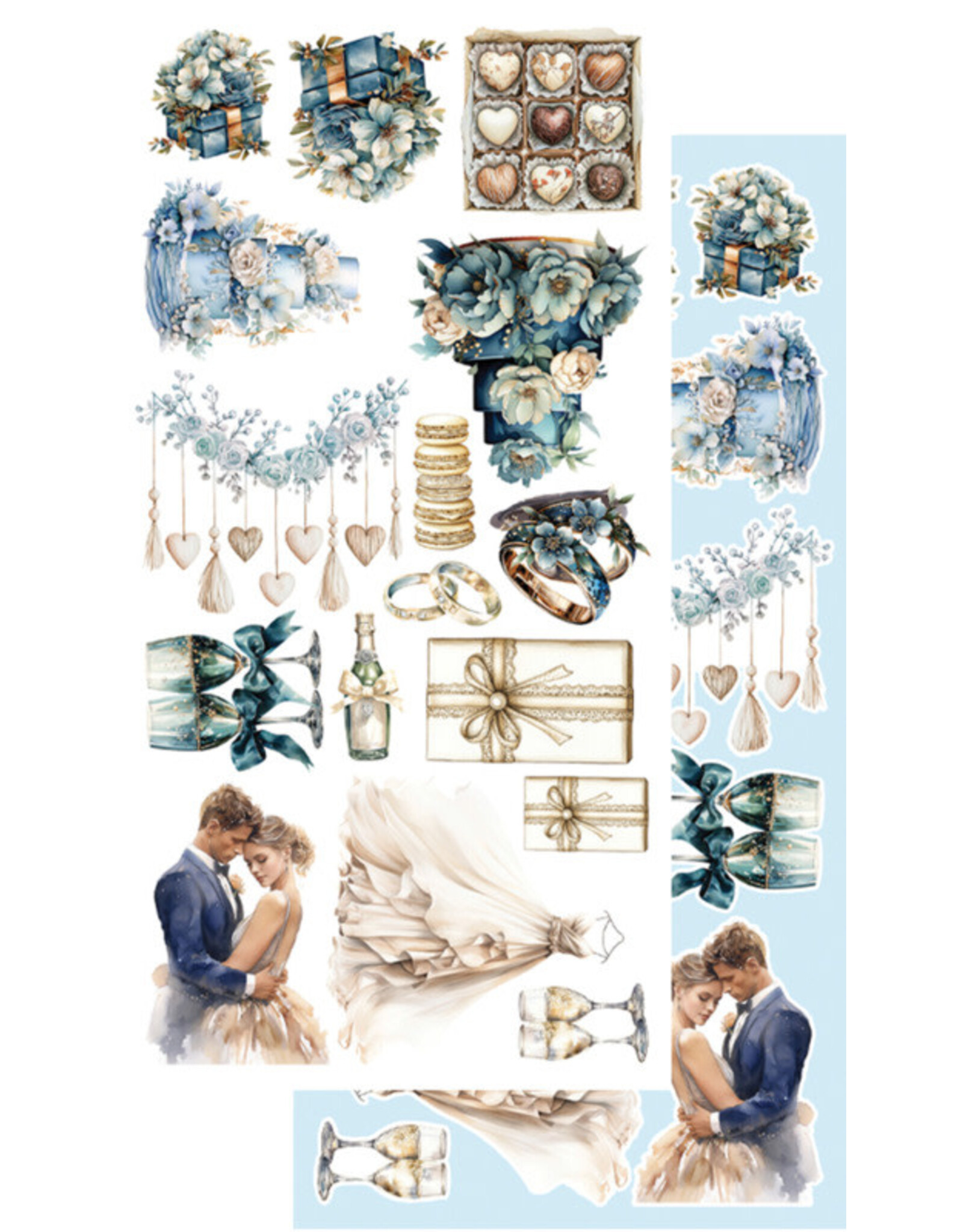 ALCHEMY OF ART ALCHEMY OF ART IN SHADES OF BLUE 6x12 EXTRAS DIE-CUTS