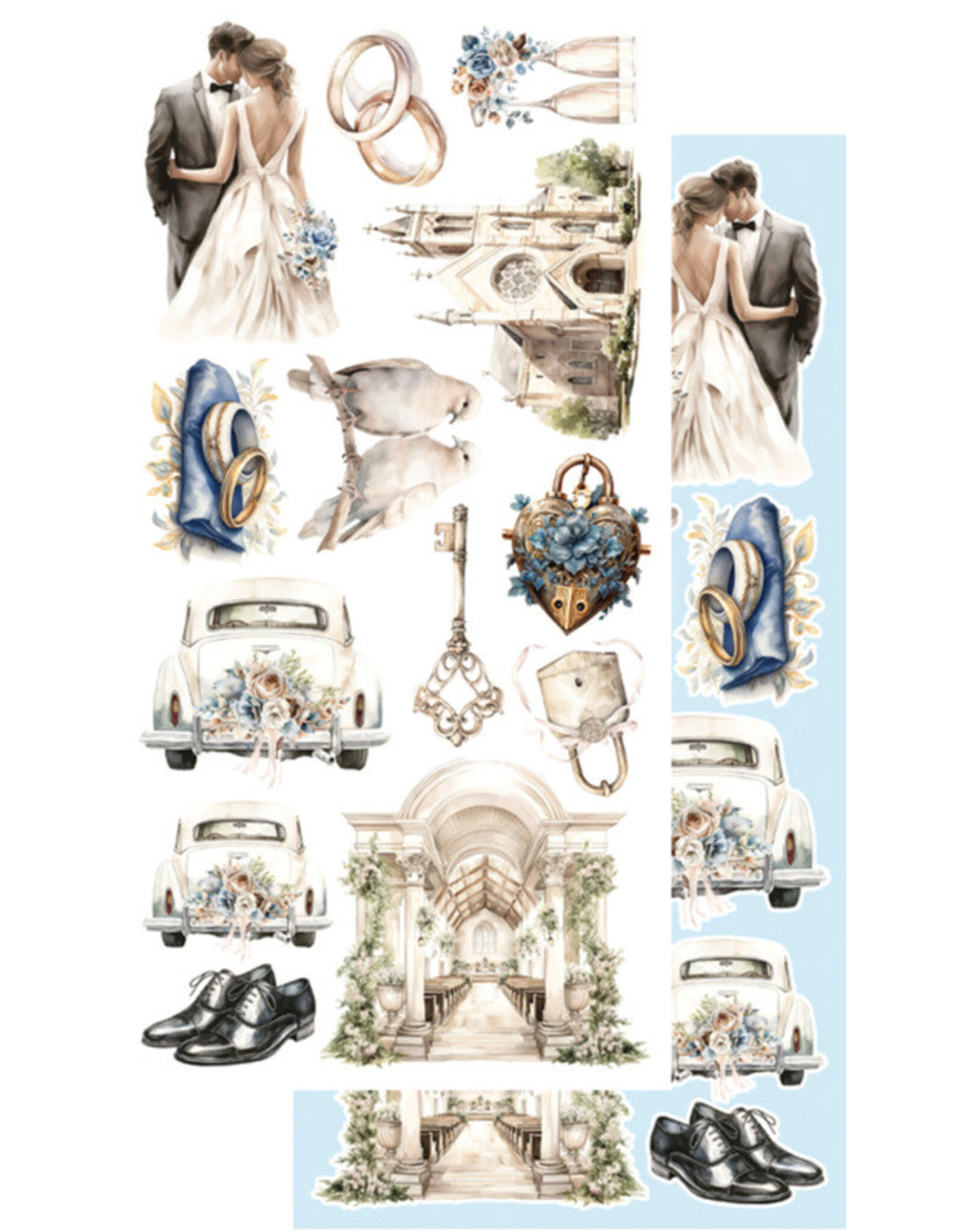 ALCHEMY OF ART ALCHEMY OF ART IN SHADES OF BLUE 6x12 EXTRAS DIE-CUTS