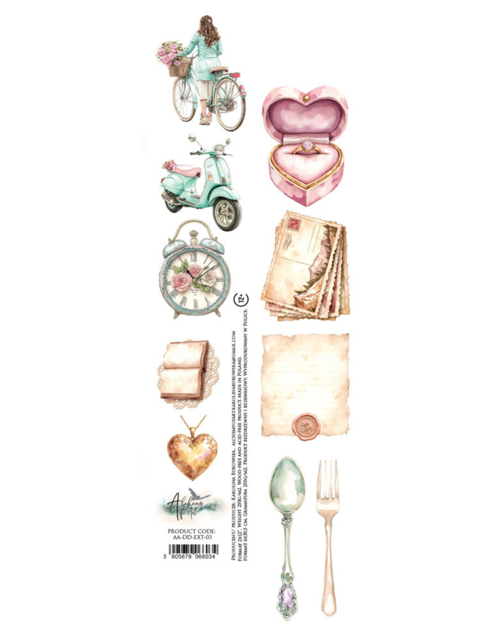 ALCHEMY OF ART ALCHEMY OF ART DREAMY DREAMS 03 2x12 EXTRAS CARDSTOCK