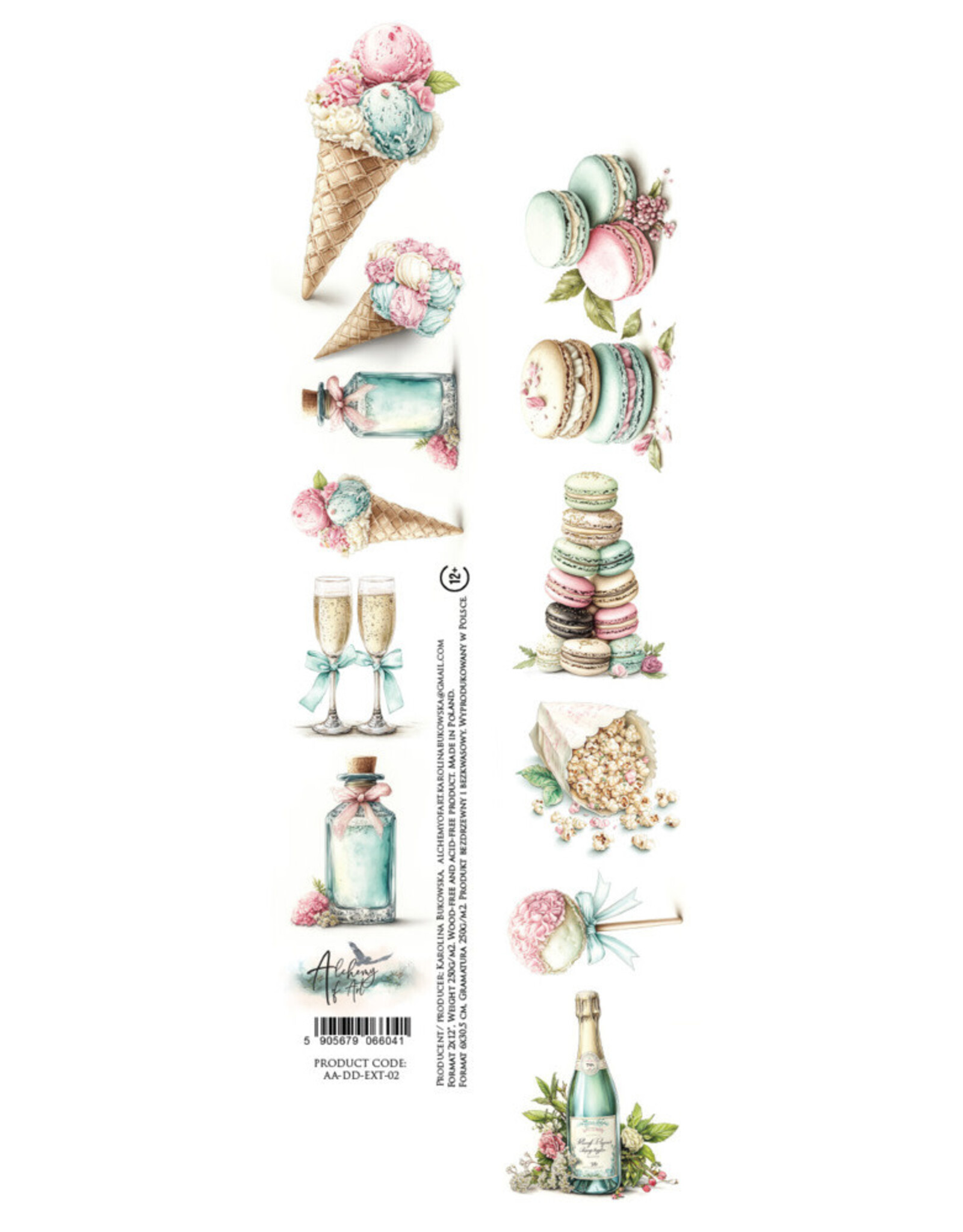 ALCHEMY OF ART ALCHEMY OF ART DREAMY DREAMS 02 2x12 EXTRAS CARDSTOCK