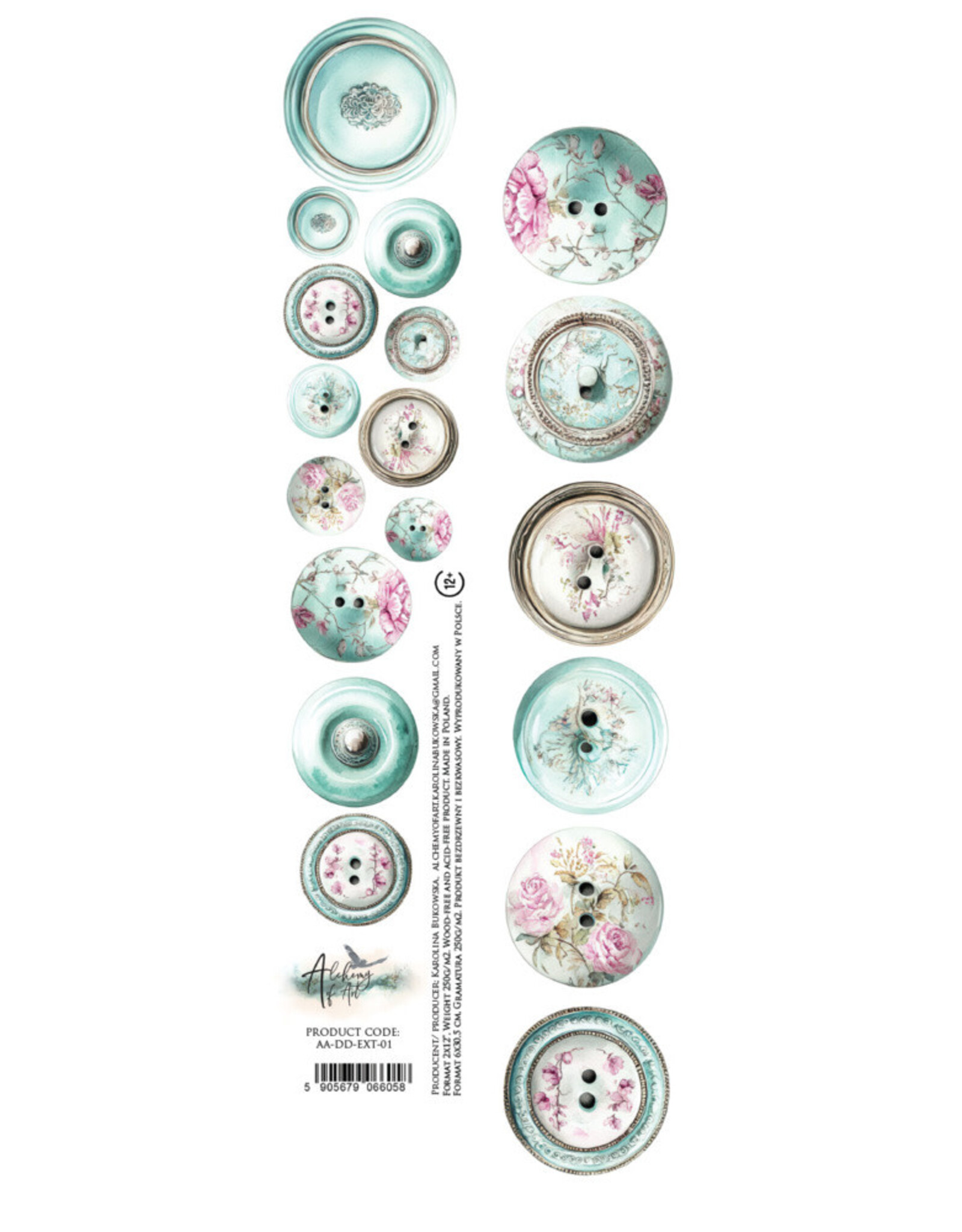 ALCHEMY OF ART ALCHEMY OF ART DREAMY DREAMS 01 2x12 EXTRAS CARDSTOCK