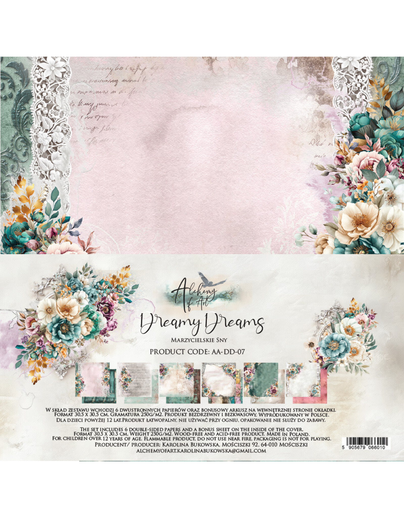 ALCHEMY OF ART ALCHEMY OF ART DREAMY DREAMS 12x12 PAPER PACK 6 SHEETS