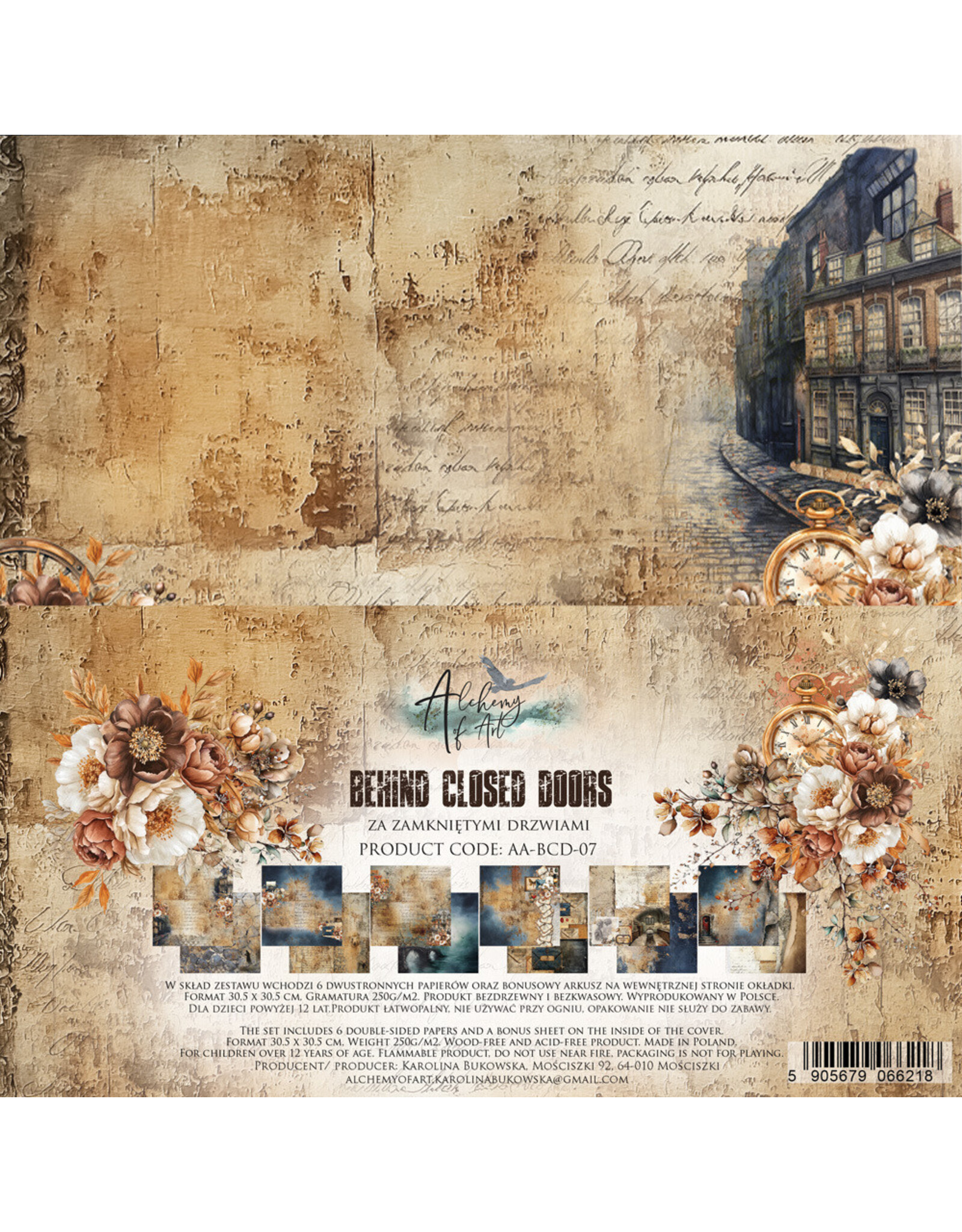 ALCHEMY OF ART ALCHEMY OF ART BEHIND CLOSED DOORS 12x12 PAPER PACK 6 SHEETS