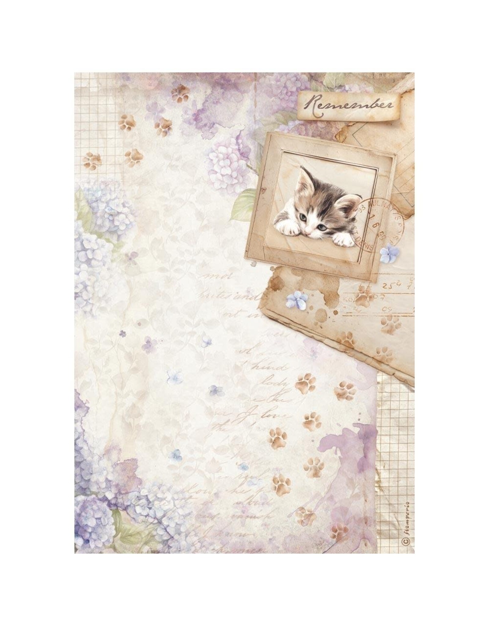 STAMPERIA STAMPERIA QUIET DAYS ASSORTED A4 RICE PAPER 6/PK