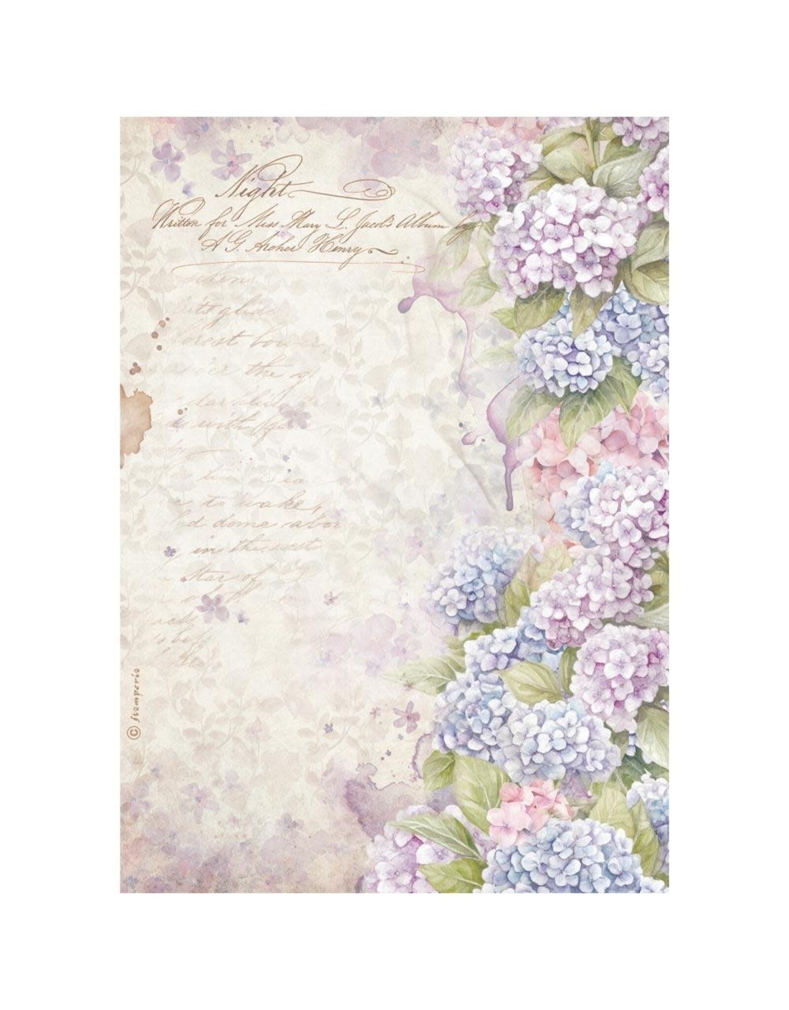 STAMPERIA STAMPERIA QUIET DAYS ASSORTED A4 RICE PAPER 6/PK