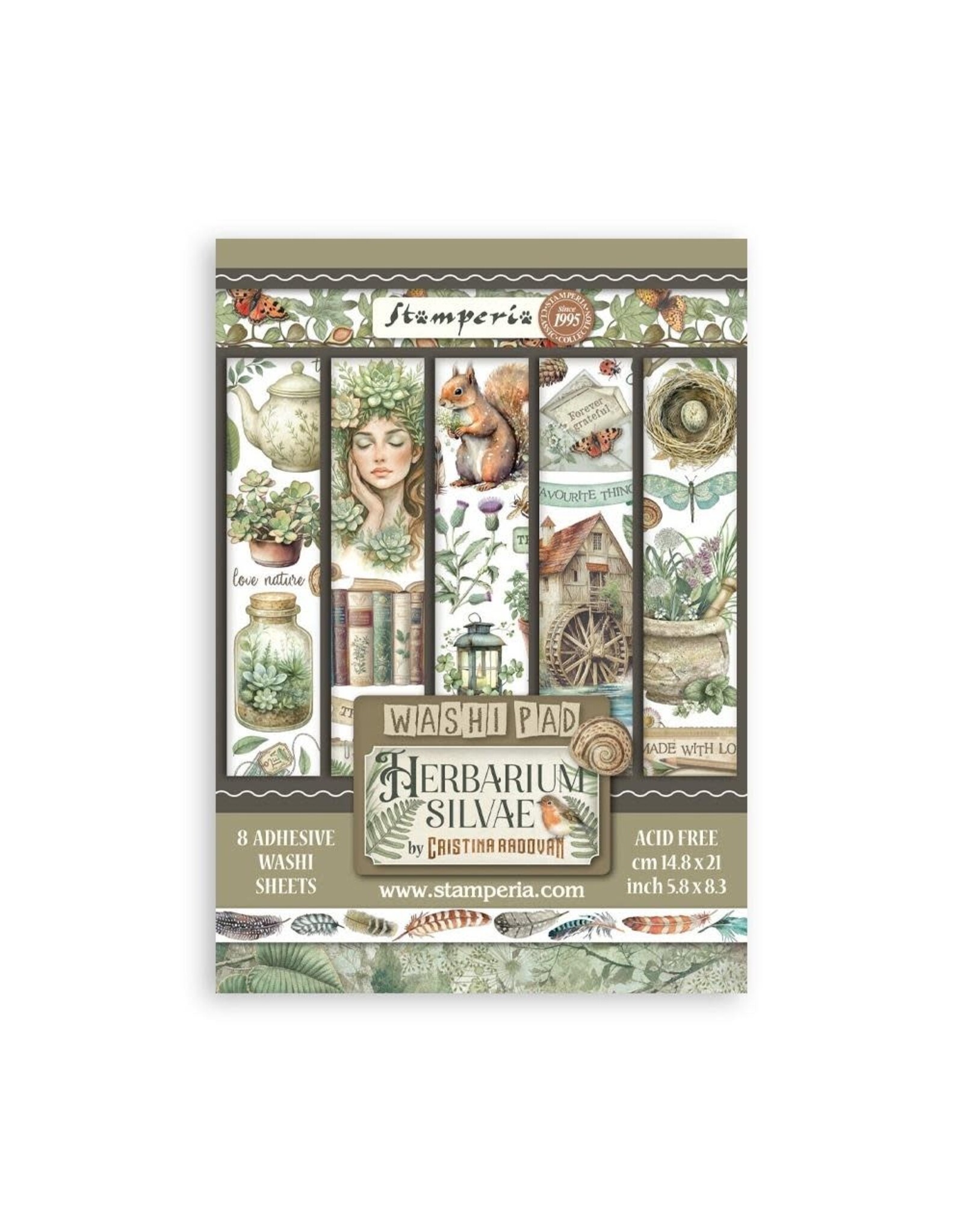 STAMPERIA STAMPERIA HERBARIUM SILVAE A5 WASHI PAD
