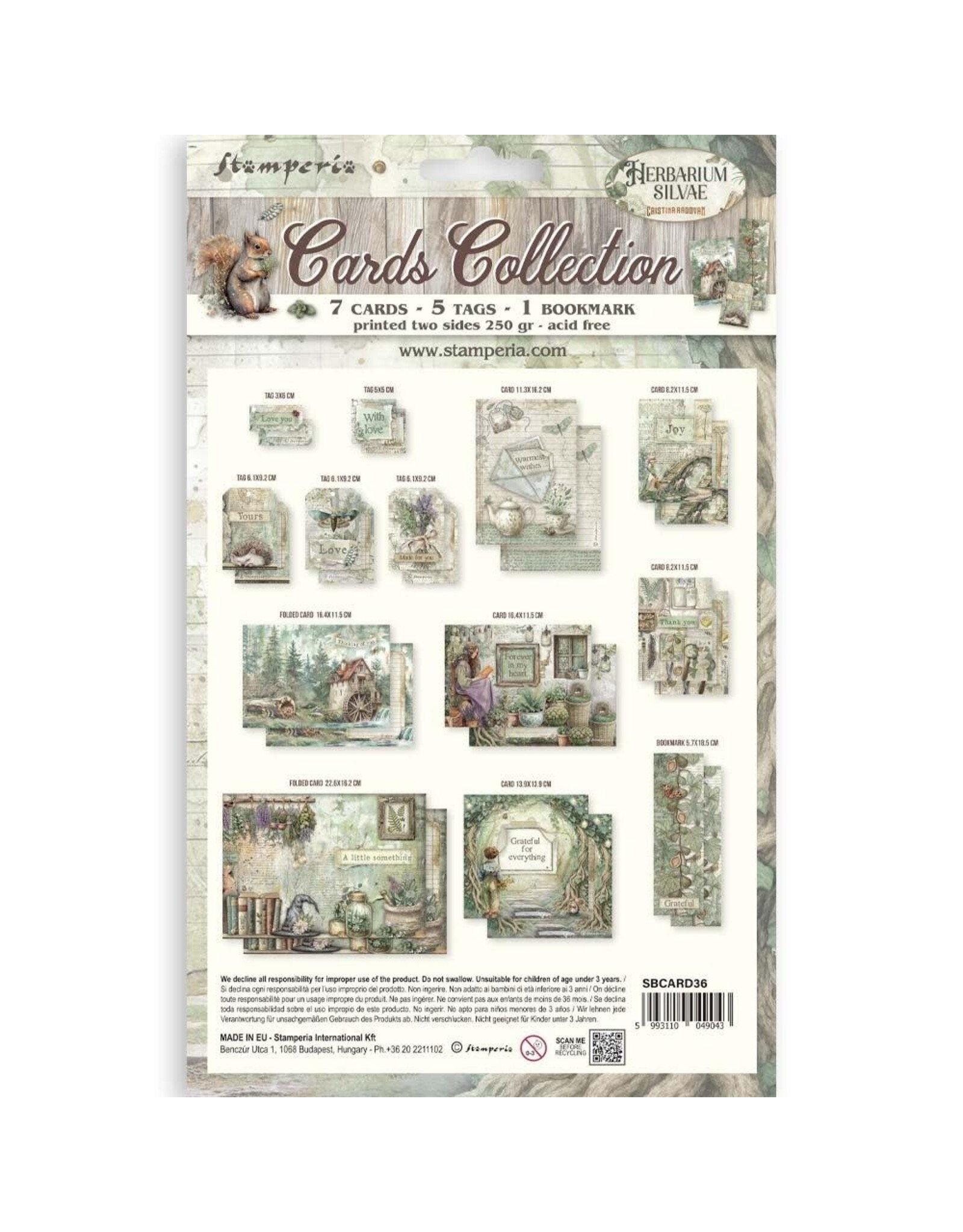 STAMPERIA STAMPERIA HERBARIUM SILVAE CARDS COLLECTION