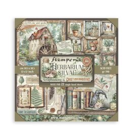 STAMPERIA STAMPERIA HERBARIUM SILVAE MAXI PAD 12x12 PAPER PACK 22 SHEETS