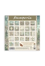 STAMPERIA STAMPERIA HERBARIUM SILVAE MAXI PAD 12x12 PAPER PACK 22 SHEETS