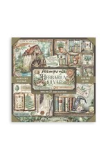 STAMPERIA STAMPERIA HERBARIUM SILVAE MAXI PAD 8x8 PAPER PACK 22 SINGLE FACED SHEETS