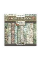 STAMPERIA STAMPERIA HERBARIUM SILVAE BACKGROUNDS SELECTION 8x8 PAPER PACK 10 SHEETS