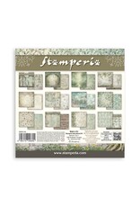 STAMPERIA STAMPERIA HERBARIUM SILVAE BACKGROUNDS SELECTION 8x8 PAPER PACK 10 SHEETS