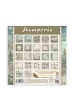 STAMPERIA STAMPERIA HERBARIUM SILVAE MAXI PAD 8x8 PAPER PACK 22 SINGLE FACED SHEETS