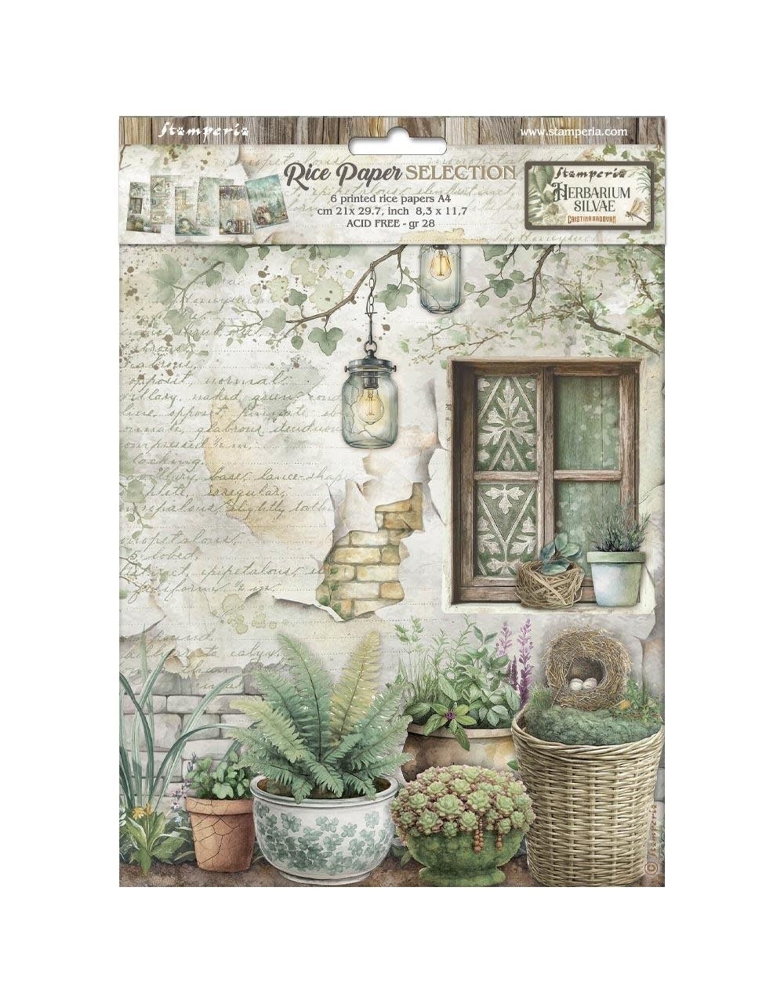 STAMPERIA STAMPERIA QUIET DAYS ASSORTED A4 RICE PAPER 6/PK