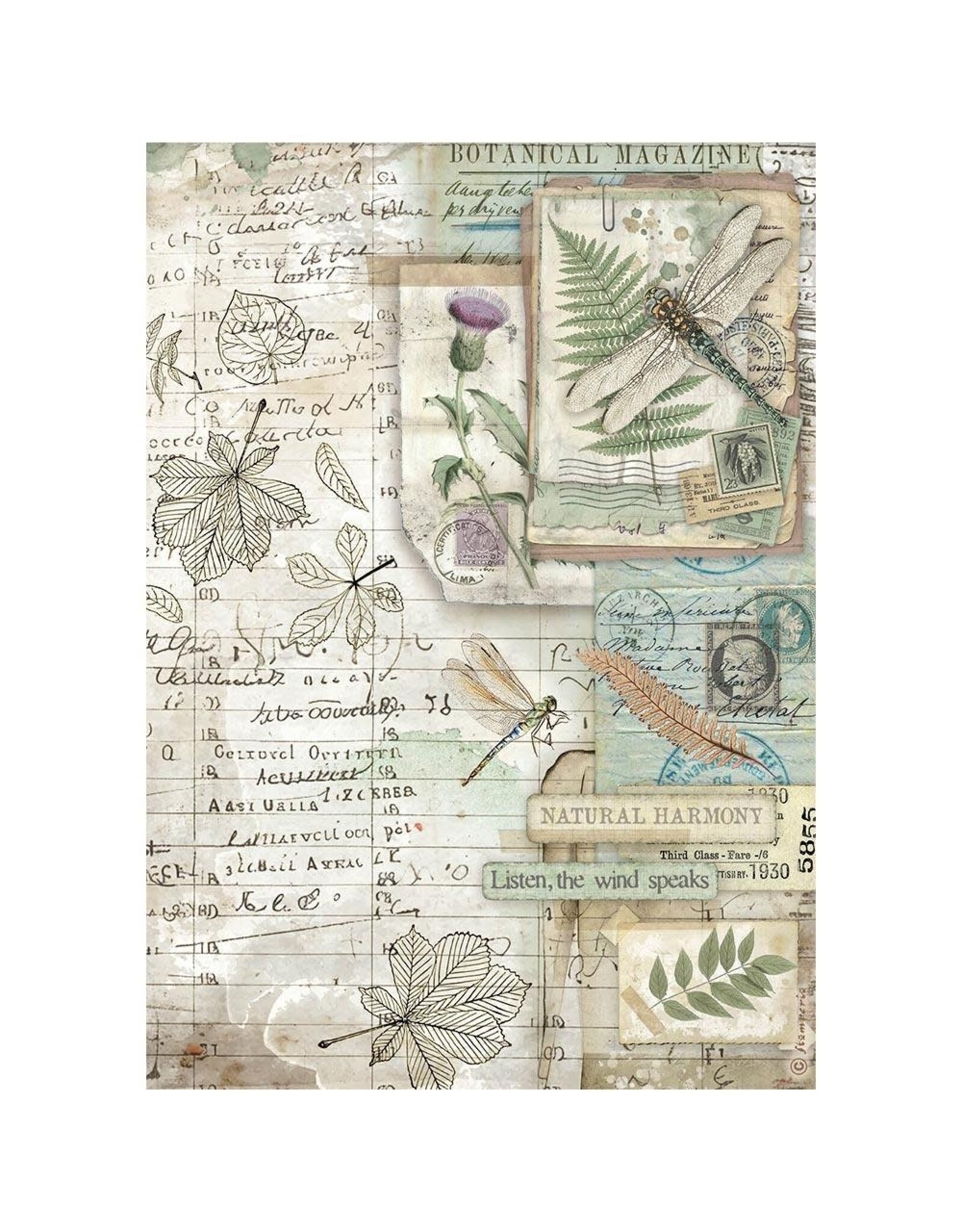 STAMPERIA STAMPERIA QUIET DAYS ASSORTED A4 RICE PAPER 6/PK