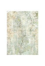 STAMPERIA STAMPERIA HERBARIUM SILVAE ASSORTED A6 RICE PAPER DECOUPAGE BACKGROUNDS 10.5X14.8CM 8/PK
