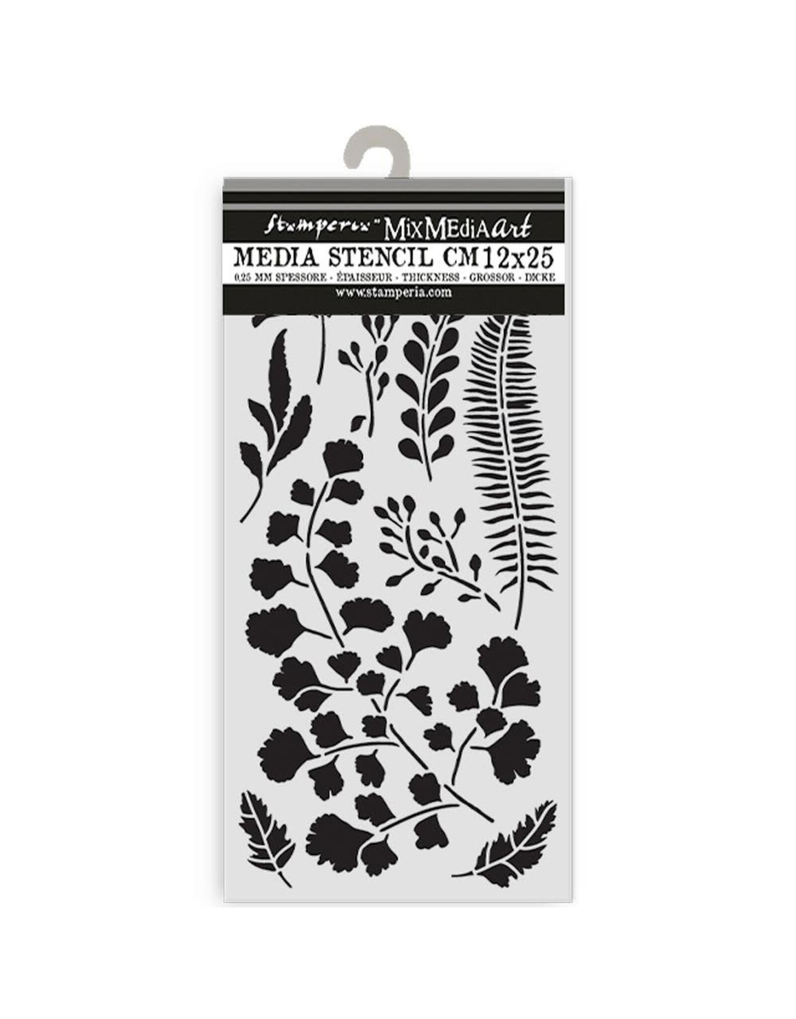 STAMPERIA STAMPERIA HERBARIUM SILVAE LEAVES 12x25cm STENCIL