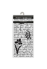 STAMPERIA STAMPERIA HERBARIUM SILVAE LETTER WITH FLOWERS 12x25cm STENCIL