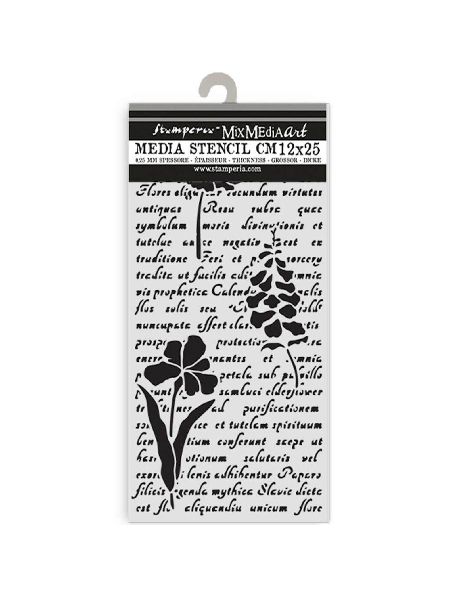 STAMPERIA STAMPERIA HERBARIUM SILVAE LETTER WITH FLOWERS 12x25cm STENCIL