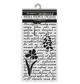 STAMPERIA STAMPERIA HERBARIUM SILVAE LETTER WITH FLOWERS 12x25cm STENCIL