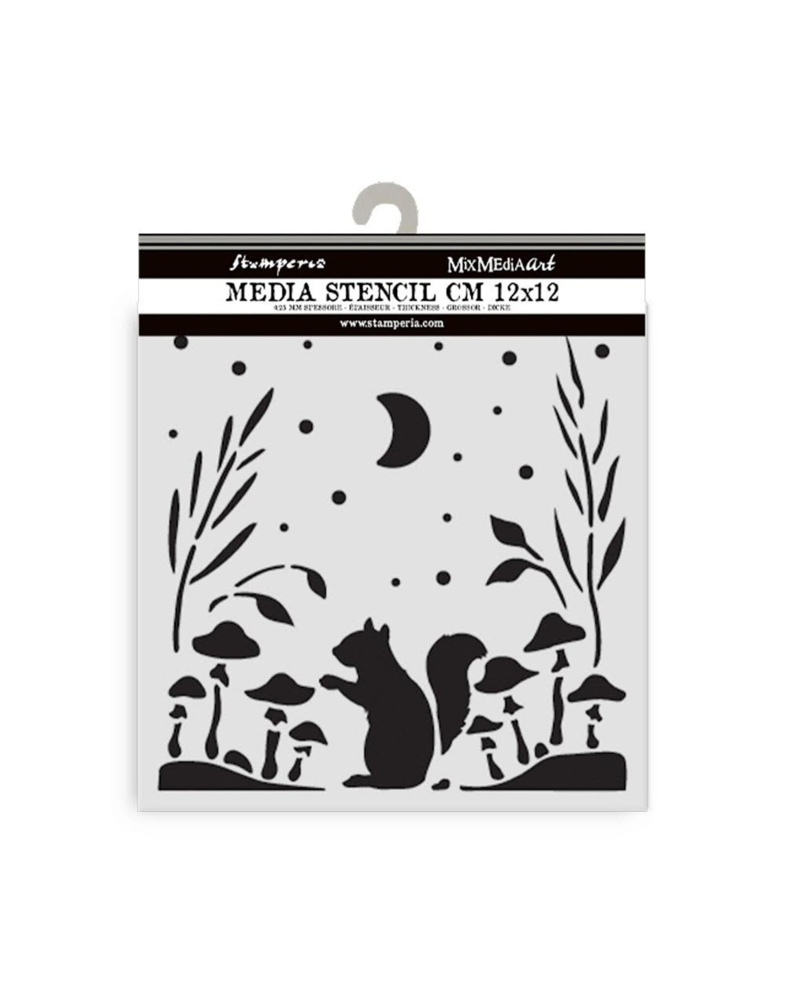 STAMPERIA STAMPERIA HERBARIUM SILVAE SQUIRREL 12x12cm STENCIL