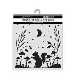 STAMPERIA STAMPERIA HERBARIUM SILVAE SQUIRREL 12x12cm STENCIL