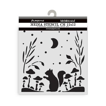 STAMPERIA STAMPERIA HERBARIUM SILVAE SQUIRREL 12x12cm STENCIL