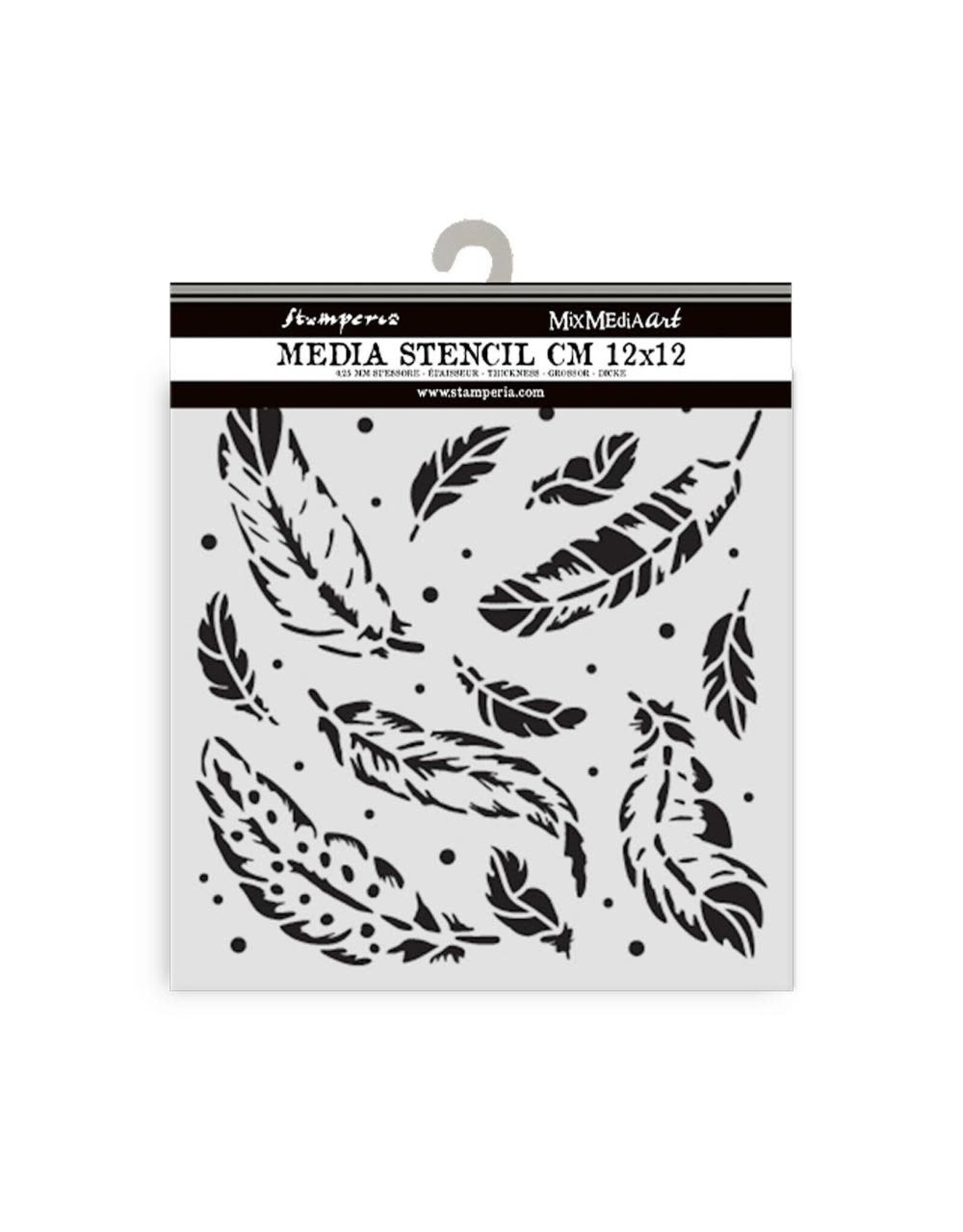 STAMPERIA STAMPERIA HERBARIUM SILVAE FEATHER PATTERN 12x12cm STENCIL