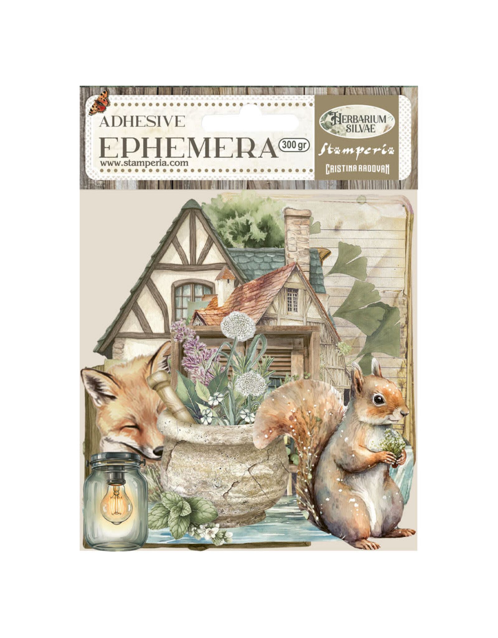 STAMPERIA STAMPERIA HERBARIUM SILVAE EPHEMERA ADHESIVE PAPER CUT OUTS