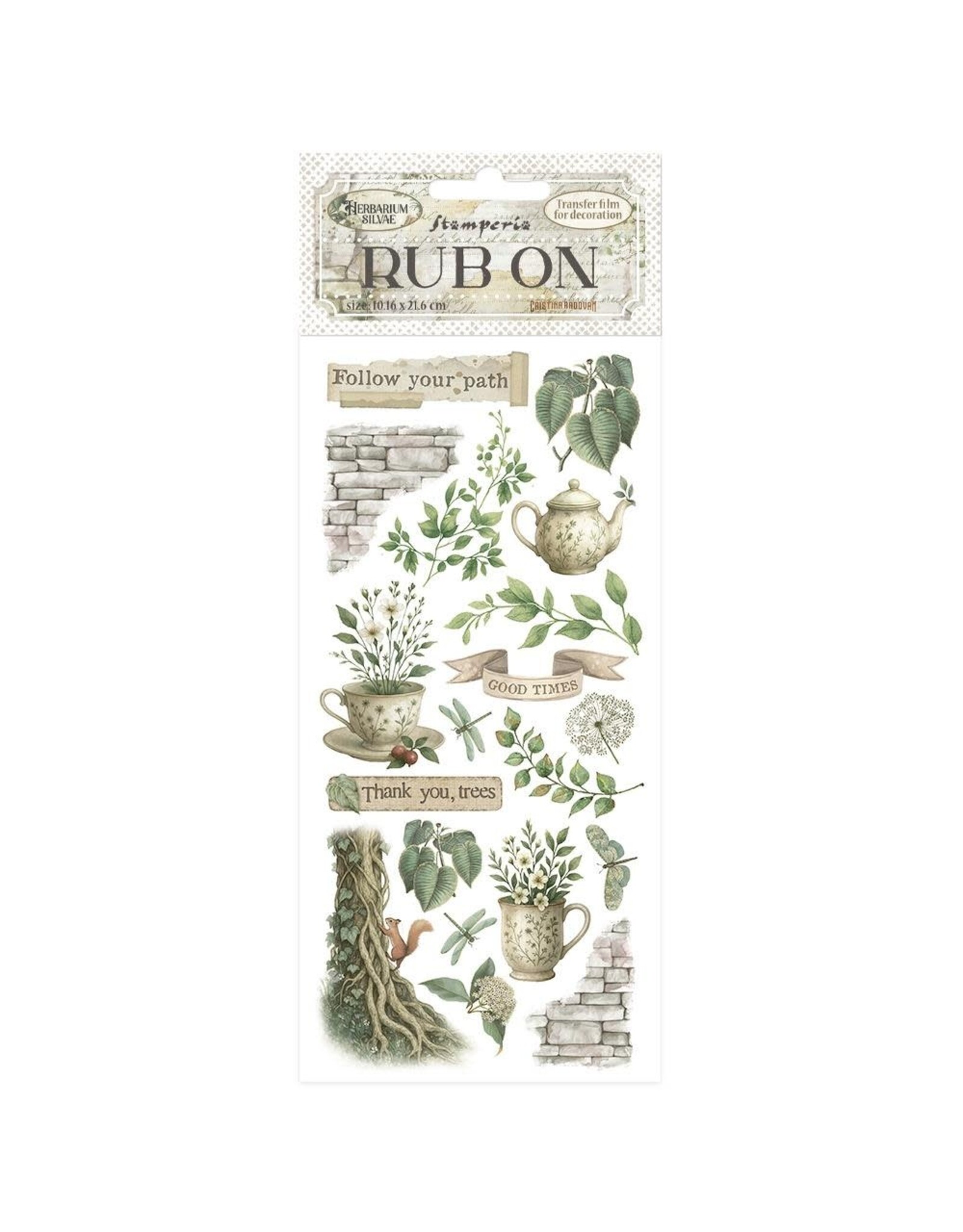 STAMPERIA STAMPERIA HERBARIUM SILVAE TEA TIME RUB-ON