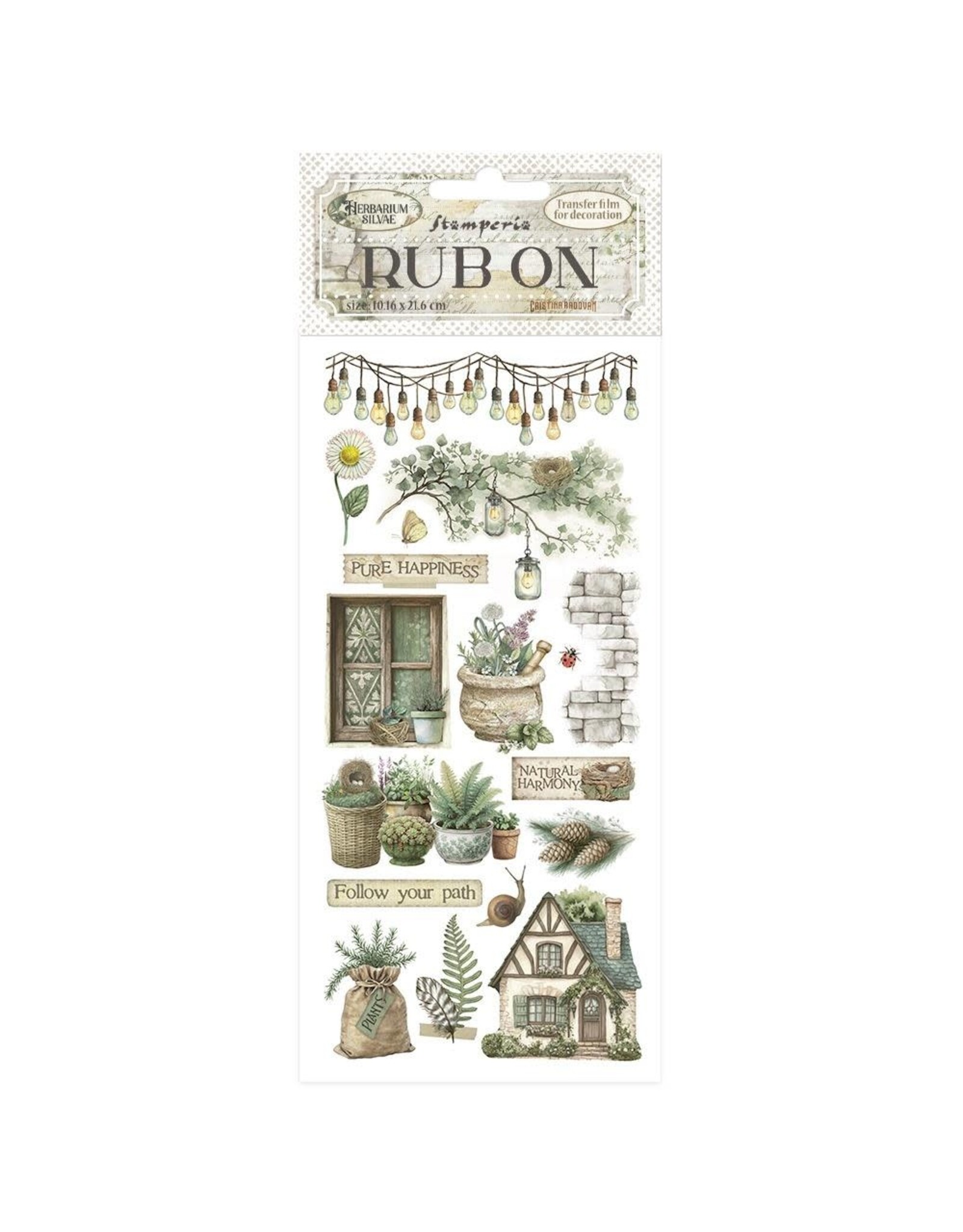 STAMPERIA STAMPERIA HERBARIUM SILVAE COTTAGE RUB-ON